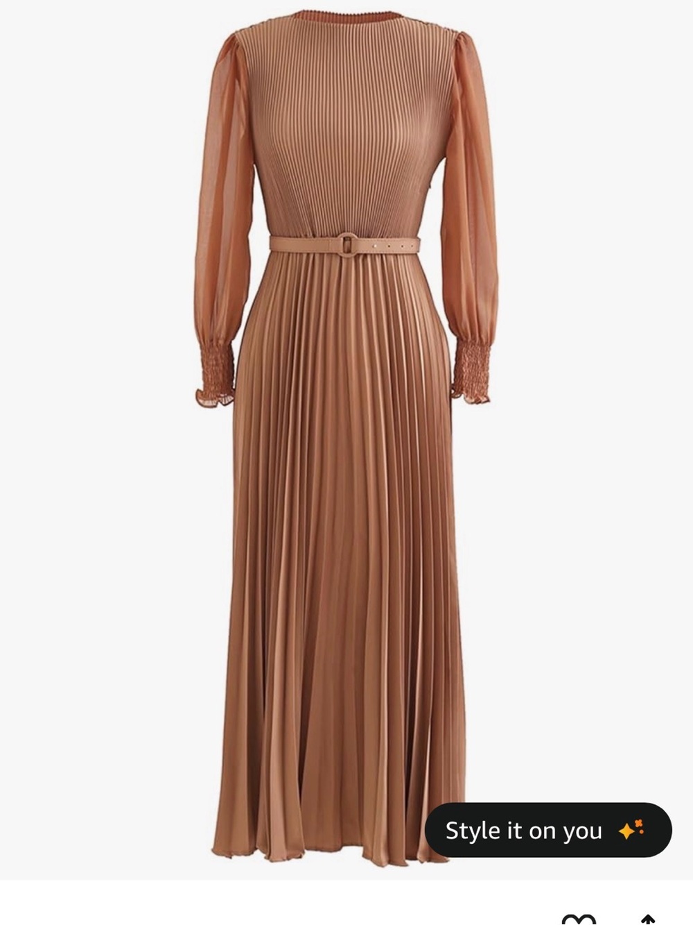 CHICWISH pleated belted maxi dress